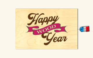 carte de voeux en bois personnalisable