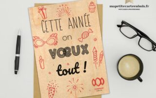 carte de voeux en bois