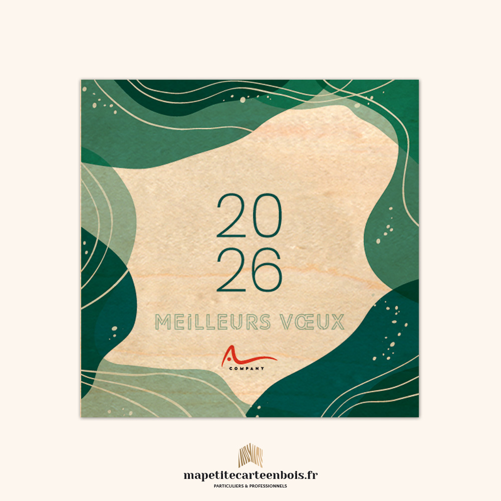 Modèle 12 – Carte de vœux en bois 2026 Modèle 12 - Carte de vœux en bois 2026