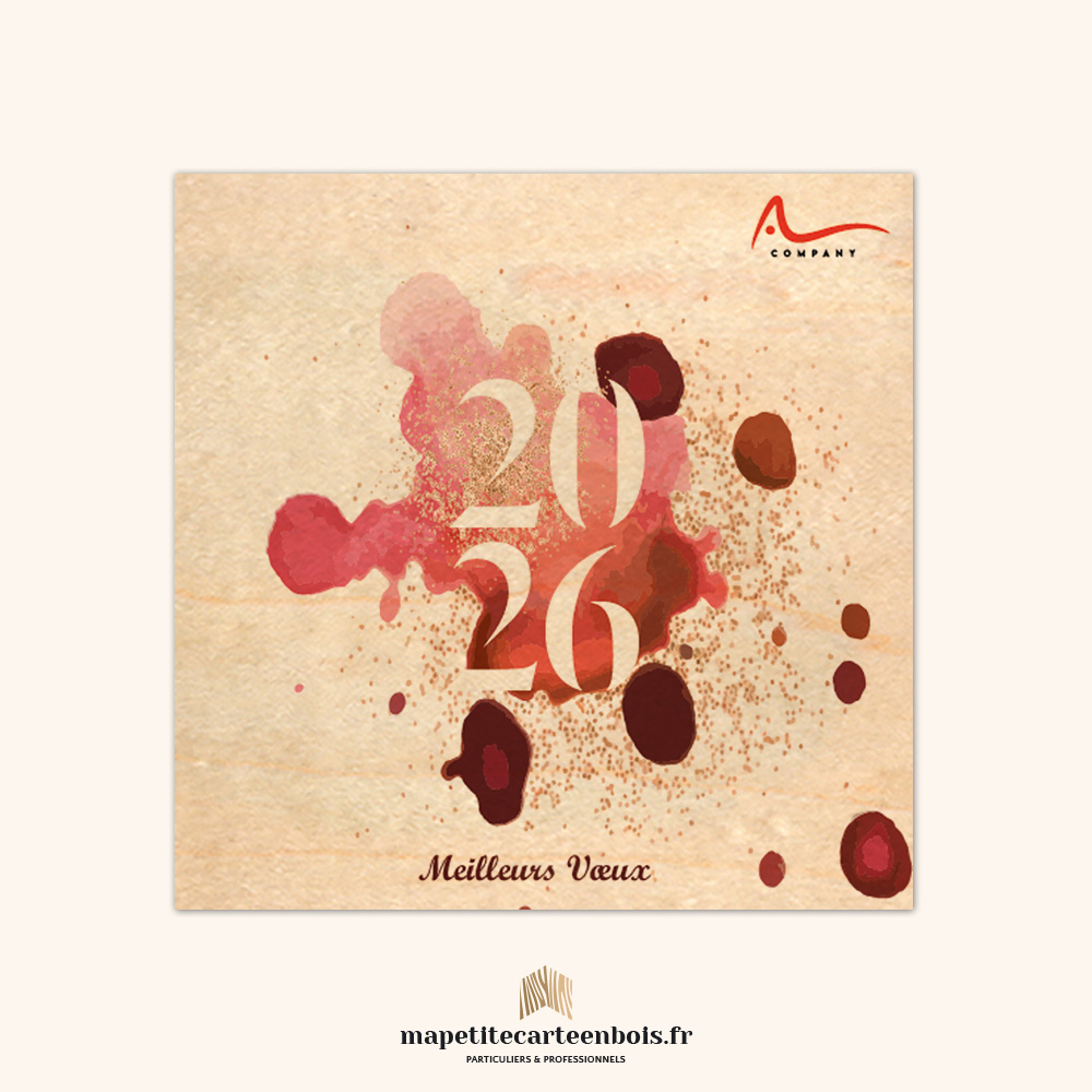 Modèle 15 – Carte de vœux en bois 2026 Modèle 15 - Carte de vœux en bois 2026