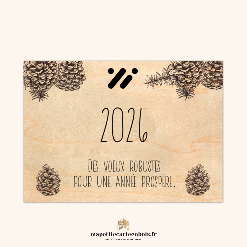 Modèle 29 – Carte de vœux en bois 2026 Modèle 29 - Carte de vœux en bois 2026