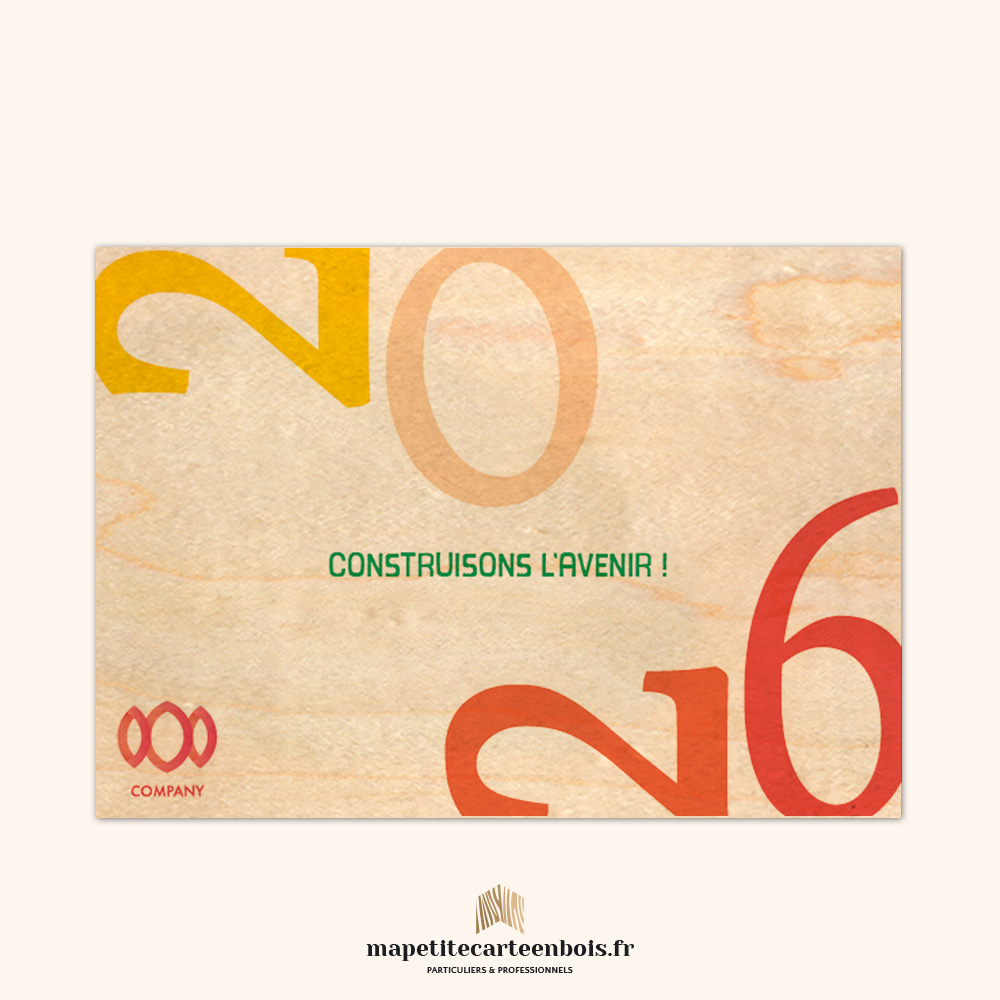 Modèle 35 – Carte de vœux en bois 2026 Modèle 35 - Carte de vœux en bois 2026