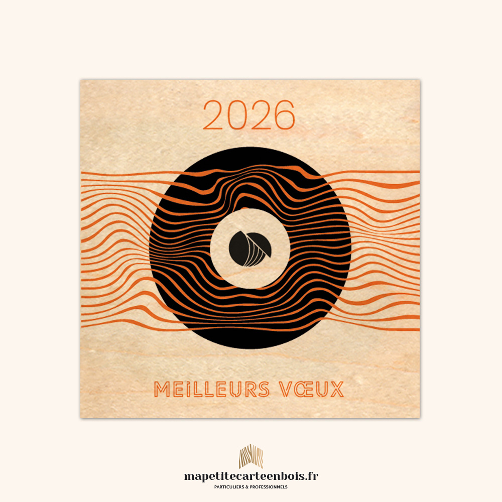 Modèle 2 – Carte de vœux en bois 2026 Modèle 2 - Carte de vœux en bois 2026