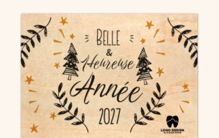 Modèle 34 – Carte de vœux en bois 2027